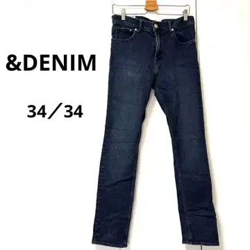 &DENIM 슬림핏 데님 34/34 다크 블루