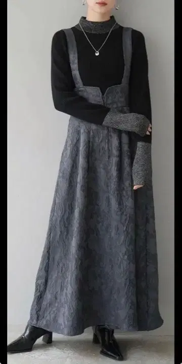 베이즐리 자카드 2WAY 플레어 오버롤 스커트 lumier