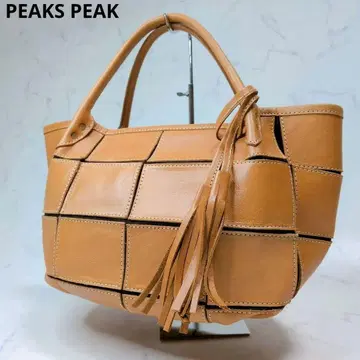 피크스피크 가죽 패치워크 토트백 태슬 가죽 카멜