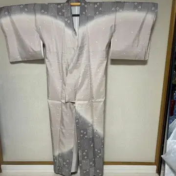 기모노 줄무늬 오시마 츠케사게 호몬 톨 사이즈 긴 화장