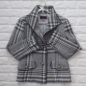 TRANS WORK 체크 무늬 테일러드 자켓 아우터