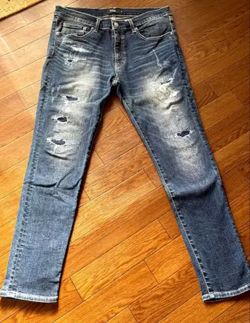 AZUL 남성용 데미지 가공 스키니 데님 XL