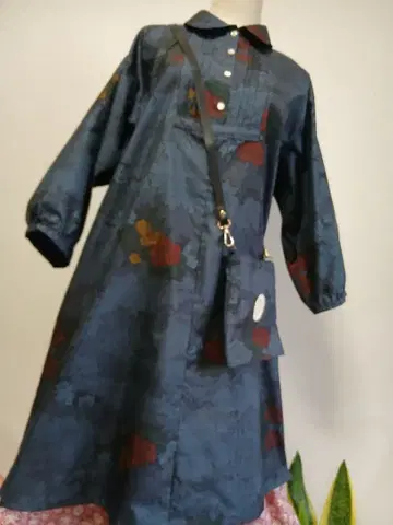 기모노 리메이크 본고장 오시마 명주 7말 원피스 & 미니백