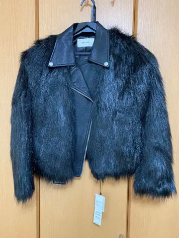 인조 모피 가죽 자켓 숏 기장