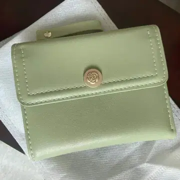 라이트 그린 3단 폴더형 지갑