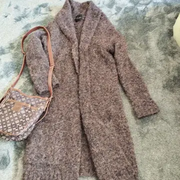 어반 리서치 ROSSO 브라운 그레이지 롱 가디건