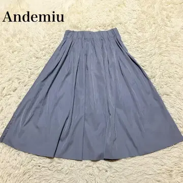 안데뮤 플리츠 플레어 스커트 A라인 허리밴딩 고급 오피스