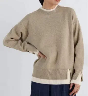 야마다야 CLOVE 바이컬러 디자인 니트