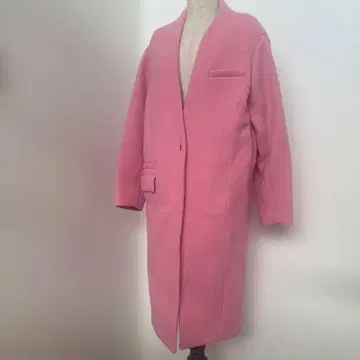 르쉘 블루 핑크 롱 코트 노카라 정가 9만 정도