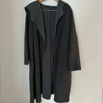 mizuiro ind 후드 부착 다크 그레이 롱 코트