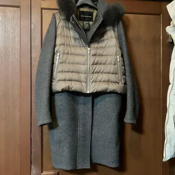 DD 후드 부착 다운 자켓 그레이