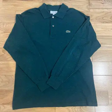 LACOSTE 다크 그린 긴팔 피케 셔츠 US M