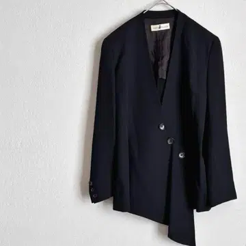 코시노 히로코 노카라 자켓 더블 버튼 캐주얼 무지 블랙