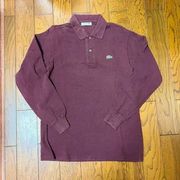 Lacoste 버건디 긴팔 피케 셔츠 라코스테 사이즈 3