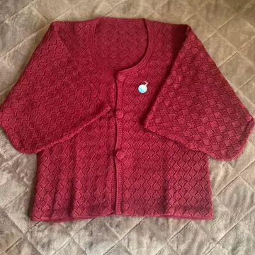 브라운 겉옷 빨간색 계열 와인 레드 니트 여성용 시스루 니트 쇼와 레트로