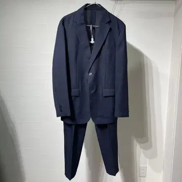 GU 워셔블 자켓 팬츠 셋업 네이비 체크