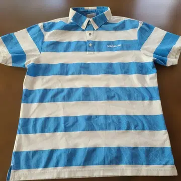 adidas 스트라이프 피케 셔츠 파랑/화이트