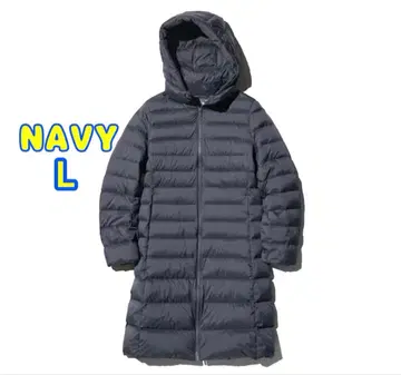 유니클로 울트라 라이트 다운 롱 코트 L 네이비 UNIQLO