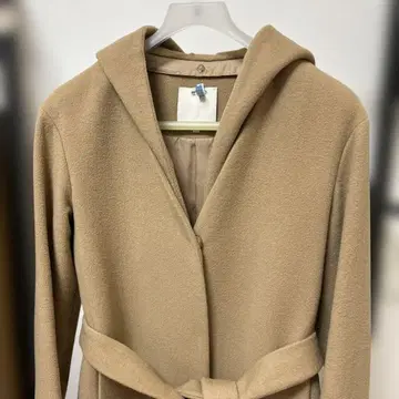 자유구 후드 부착 울 코트 사이즈 40