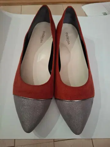 플랫슈즈 오렌지 실버 26.0cm