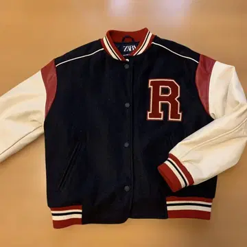 ZARA 바시티 자켓 네이비/화이트/레드 13-14