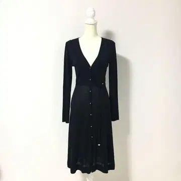 최근 새상품급 LEONARD 레오나르 로고 롱 니트 가디건