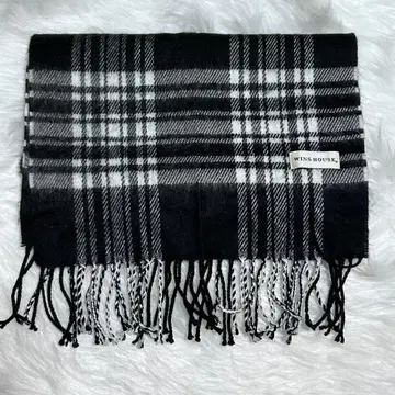 WINS HOUSE 머플러 체크 블랙 모노톤 남성용