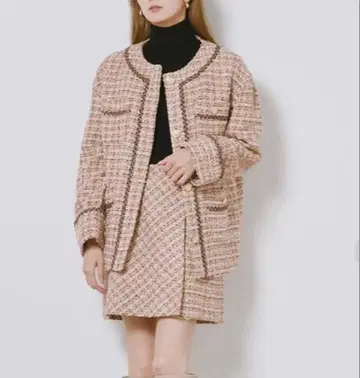 SNIDEL 핑크 트위드 셋업