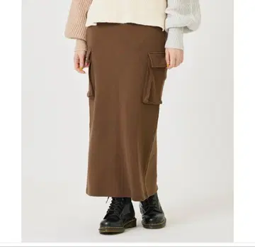 MILKFED./브라운 포켓 부착 롱 스커트