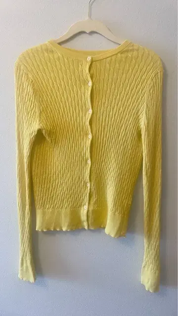 Cruciani 옐로우 컬러 리브 가디건