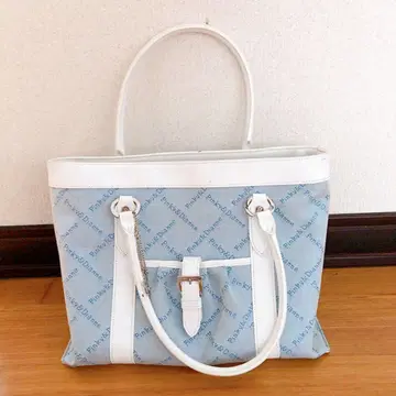 Pinky&Dianne 로고 토트백 스카이블루/화이트