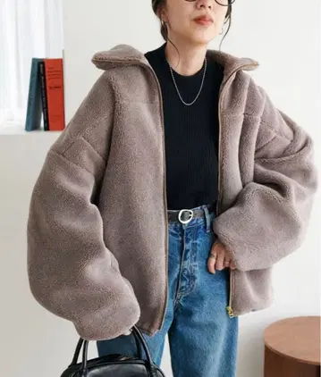 그레이 플리스 자켓 집업