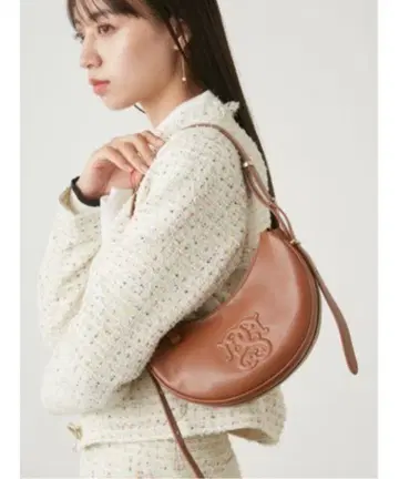 새상품급 SNIDEL 라운드 숄더백/브라운