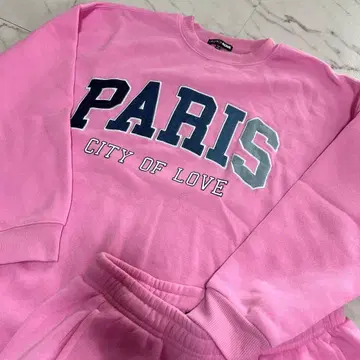 FASHIONNOVA 핑크 데님 로고 트레이닝복 숏팬츠 셋업