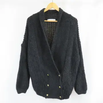 영국제 St.Bernard 모헤어 아크릴 숄카라 가디건 블랙