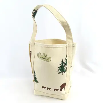 새상품급 TEMBEA BEAR 버킷 미니 프린트 토트 백 가방 화이트