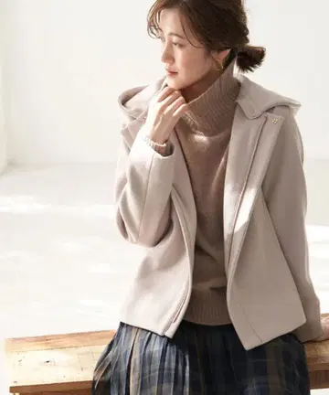 로페피크닉 저지 멜톤 후드 탈부착 숏코트