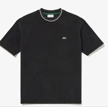 배색 리브 니트 인디고 T셔츠