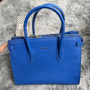 FURLA 파랑 가죽 핸드백