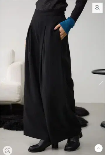 체인 스트랩 와이드 팬츠 블랙