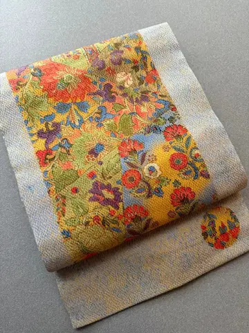 크레이프 원단 나고야 오비 사라사 무늬