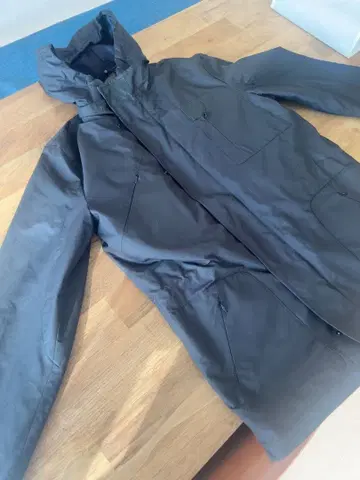 W'Z 블랙 후드 부착 다운 자켓