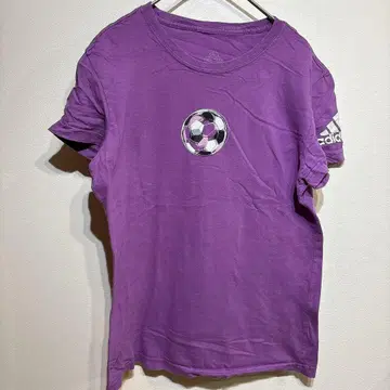 adidas 축구공 프린트 반팔 티셔츠 보라색 퍼플