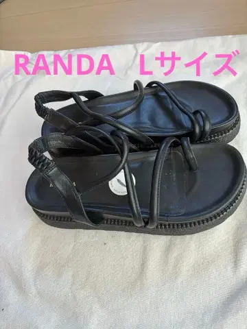 RANDA 블랙 스트랩 샌들 통굽