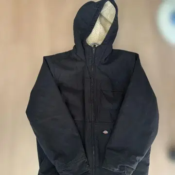 디키즈 플리스 라이닝 블랙 후드 부착 자켓