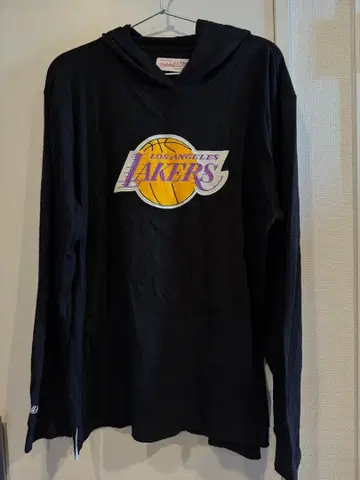 레이커스 후드 부착 티셔츠 블랙 어린이용 XL 사이즈
