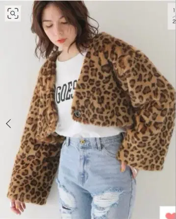 U by SPICK & SPAN 레오파드 무늬 블루종