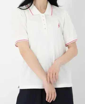 STRAWBERRYFIELDS/화이트 피케 셔츠 반팔