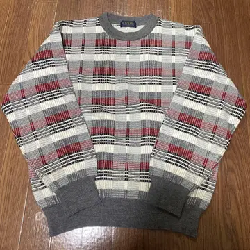 BON GIOVAN 체크 무늬 니트 스웨터 L