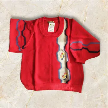 빨간색 캐시미론 마로스 꽃 자수 포함